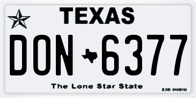 TX license plate DON6377