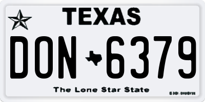 TX license plate DON6379