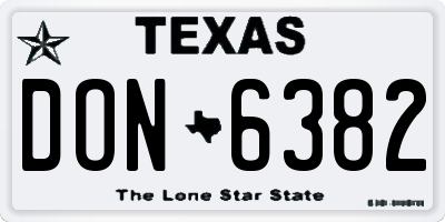 TX license plate DON6382