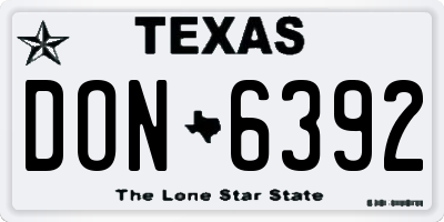 TX license plate DON6392
