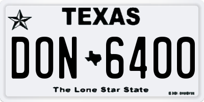 TX license plate DON6400