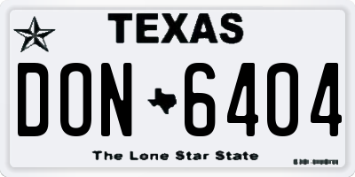 TX license plate DON6404