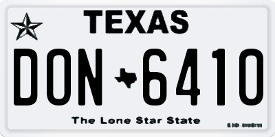 TX license plate DON6410