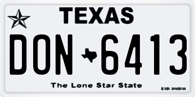 TX license plate DON6413