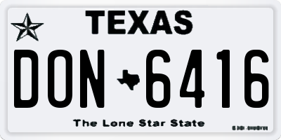 TX license plate DON6416