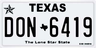 TX license plate DON6419
