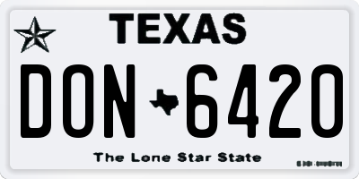 TX license plate DON6420