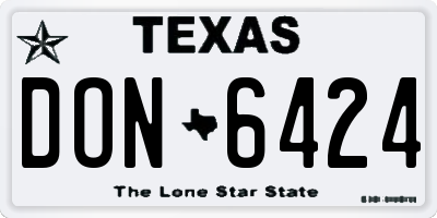 TX license plate DON6424