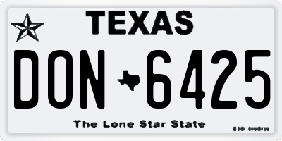 TX license plate DON6425