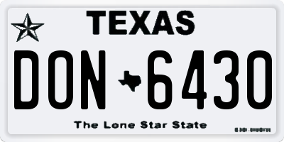 TX license plate DON6430