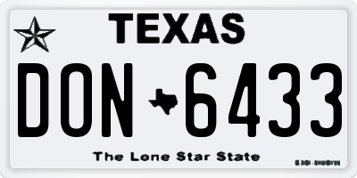 TX license plate DON6433