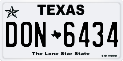TX license plate DON6434