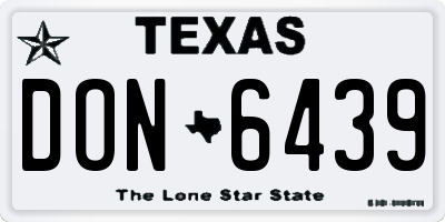 TX license plate DON6439