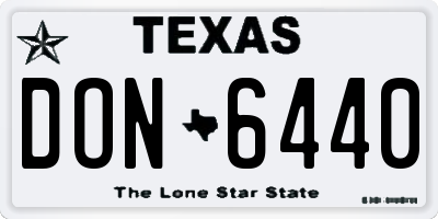 TX license plate DON6440