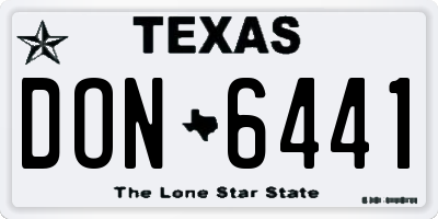 TX license plate DON6441