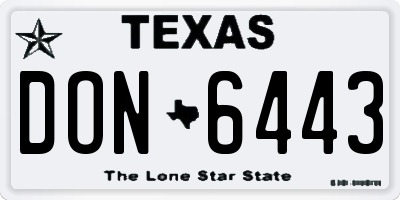 TX license plate DON6443