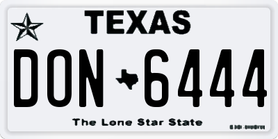 TX license plate DON6444