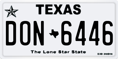 TX license plate DON6446