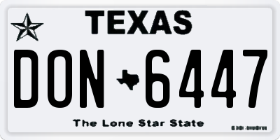 TX license plate DON6447