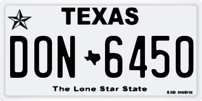 TX license plate DON6450