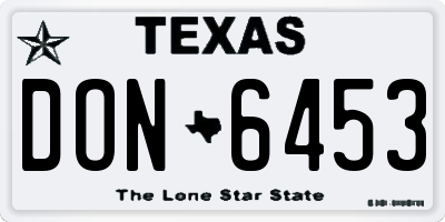 TX license plate DON6453