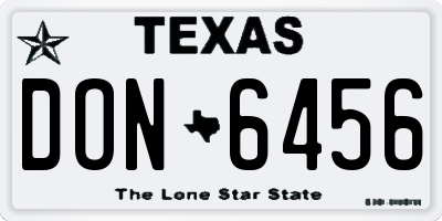 TX license plate DON6456
