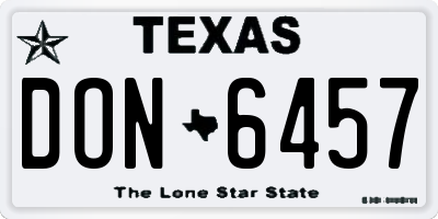 TX license plate DON6457