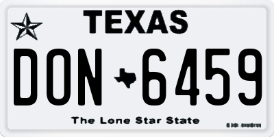 TX license plate DON6459