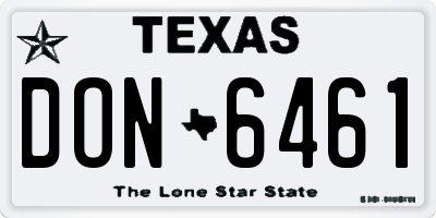 TX license plate DON6461