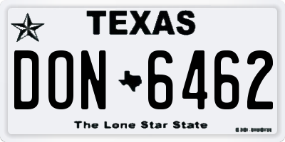 TX license plate DON6462