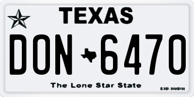TX license plate DON6470