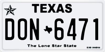 TX license plate DON6471