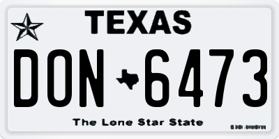 TX license plate DON6473