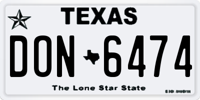 TX license plate DON6474