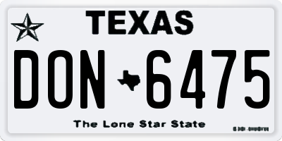 TX license plate DON6475