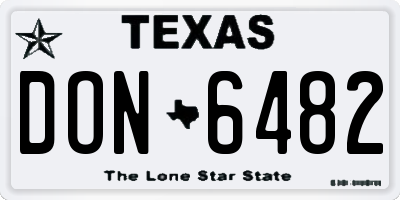 TX license plate DON6482