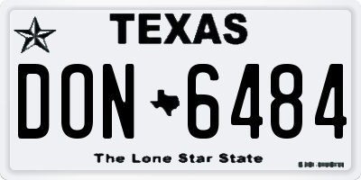 TX license plate DON6484