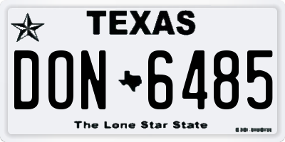 TX license plate DON6485