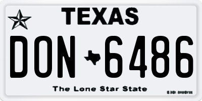 TX license plate DON6486