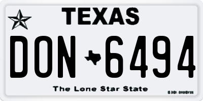 TX license plate DON6494