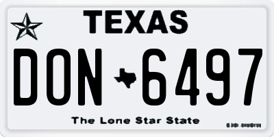 TX license plate DON6497
