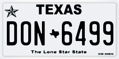 TX license plate DON6499