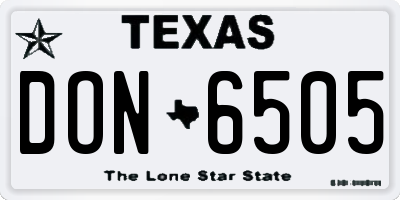 TX license plate DON6505