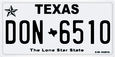 TX license plate DON6510