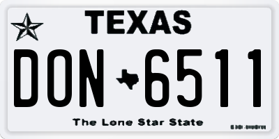 TX license plate DON6511