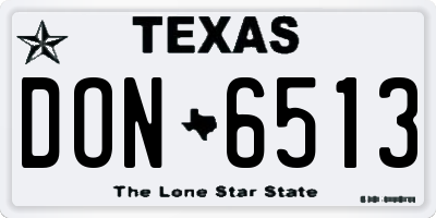 TX license plate DON6513