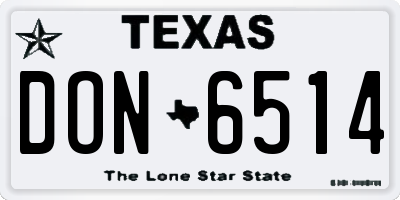 TX license plate DON6514
