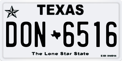 TX license plate DON6516