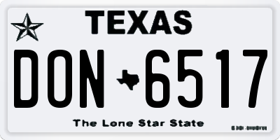 TX license plate DON6517