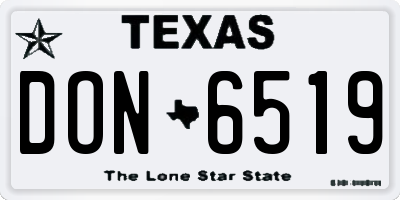TX license plate DON6519